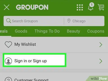 Удаление учетной записи Groupon на Android Шаг 2