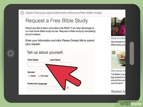Заказать бесплатную Библию из Сторожевой башни, шаг 1