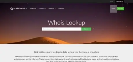 Поиск Whois, доступность домена по IP-поиску DomainTools