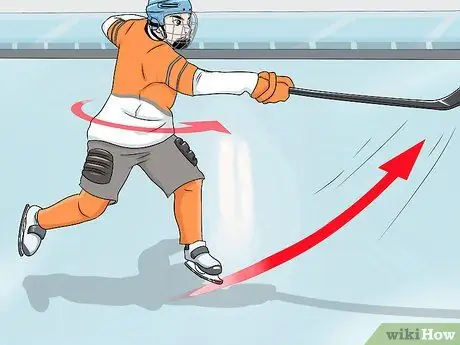 Удар по хоккейной шайбе Шаг 14