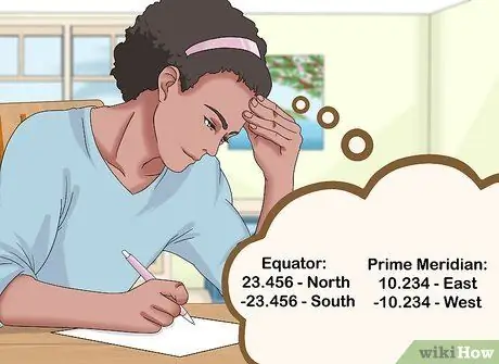 Запишите широту и долготу, шаг 10