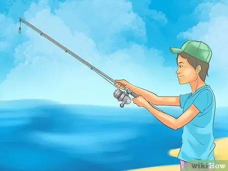 Заброс с удочкой для серфинга на пляже, шаг 5