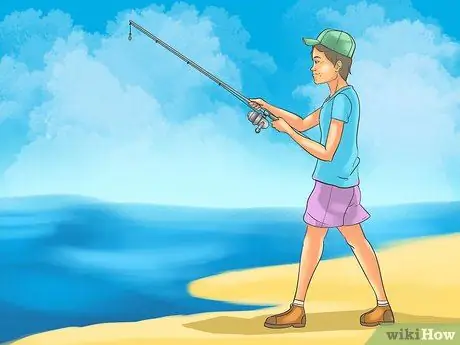 Заброс с удочкой для серфинга на пляже, шаг 6