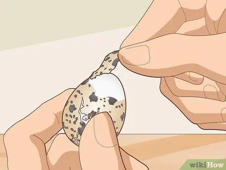 Очистить перепелиные яйца Шаг 3