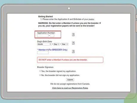 Зарегистрируйте собаку в CKC Step 4
