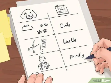 Включите уход за собаками в свой календарь домашних дел Шаг 2