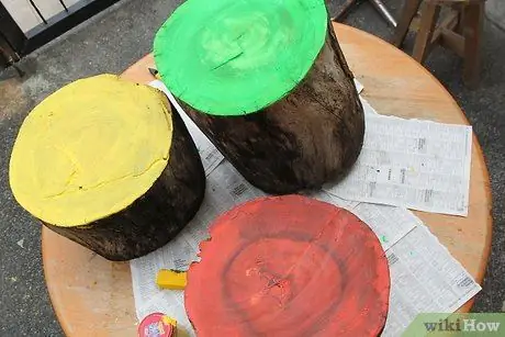 Создать светящиеся в темноте табуреты для костра из бревен Шаг 5