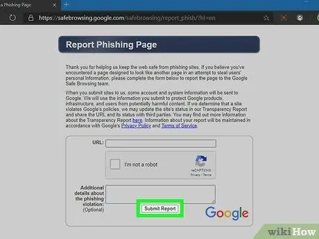 Сообщить о веб-странице Шаг 7