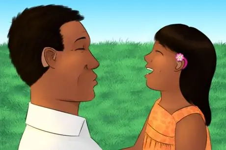 Глухой папа и дочь смеются