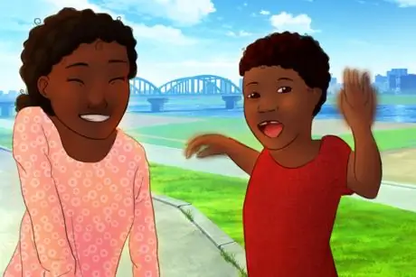 Сестра смеется, а аутичный брат хлопает руками