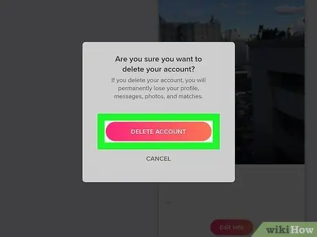 Удаление учетной записи Tinder Шаг 12