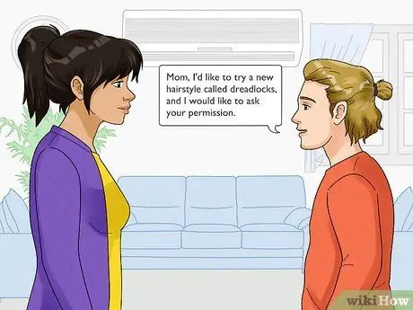 Убедите родителей позволить вам получить дреды Шаг 1