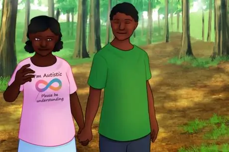 Person Guides Blind Autistic Teen