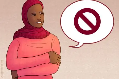 Женщина в хиджабе говорит No