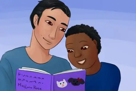 Мужчина и мальчик читают