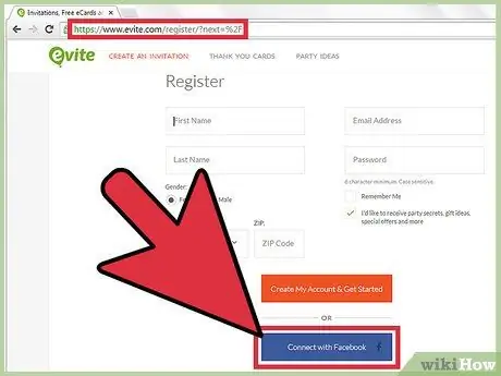 Сделайте Evite Шаг 1
