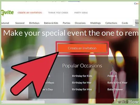 Сделайте Evite Шаг 2