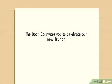 Напишите приглашение на запуск, шаг 1