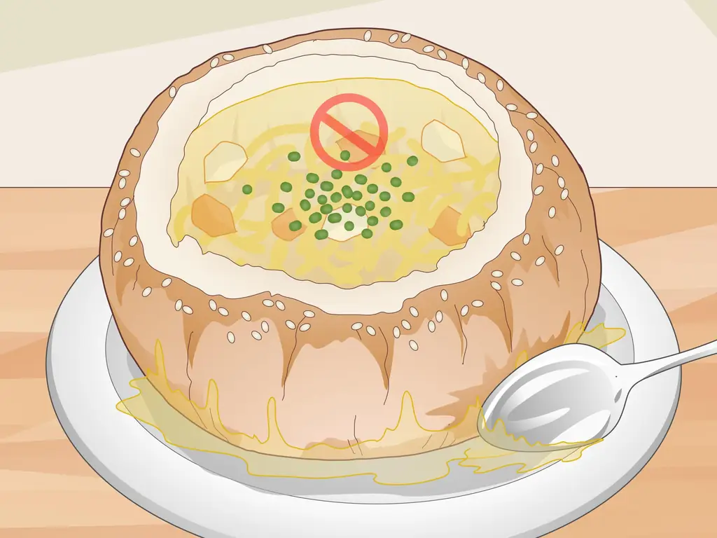 Как есть суп в миске для хлеба: 10 шагов (с иллюстрациями)