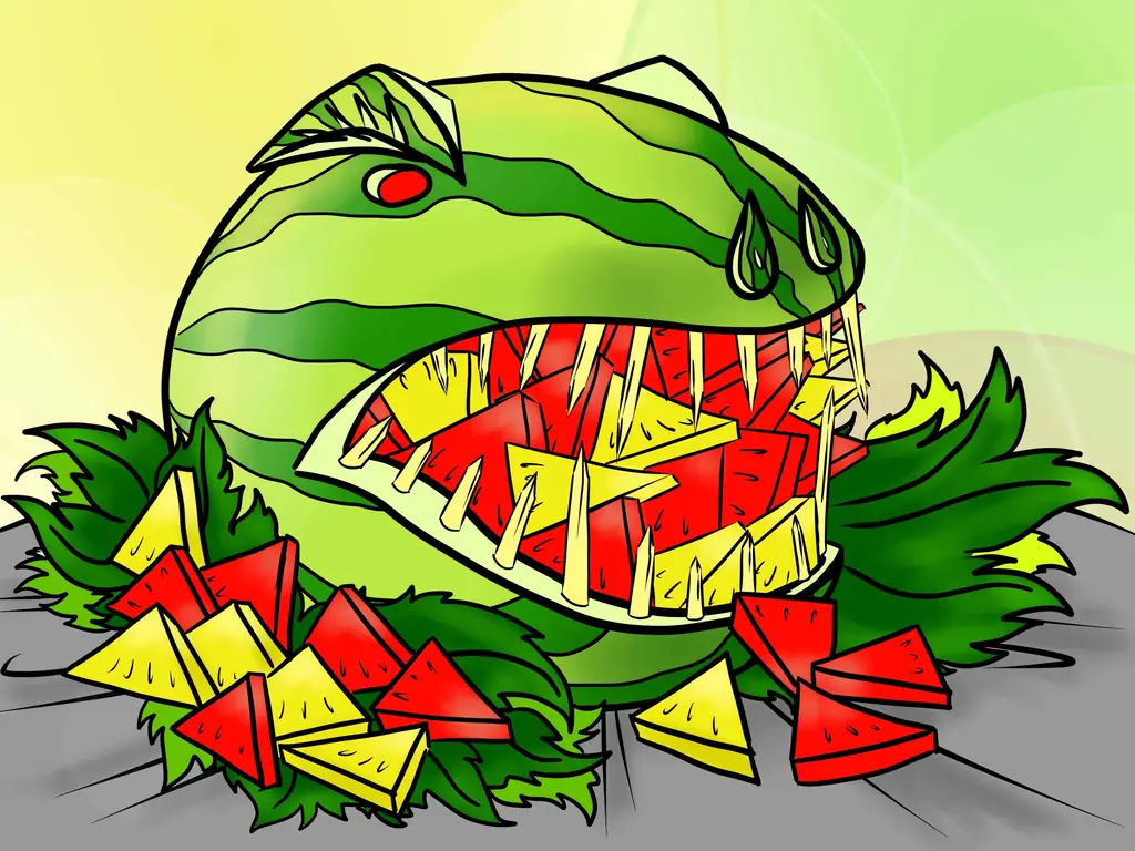 Как вырезать динозавра T Rex из арбуза: 7 шагов (с иллюстрациями)