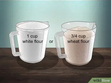Замена цельнозерновой муки на белую муку Шаг 1