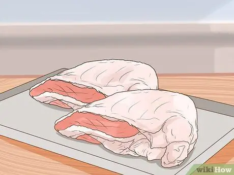 Измельчите курицу в настольном миксере Шаг 1