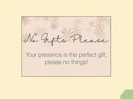 Не запрашивать подарков на дне рождения Шаг 1