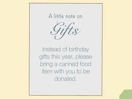 Не просить подарков на дне рождения Шаг 2