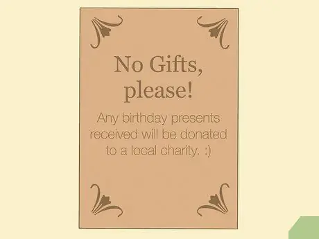 Не просить подарков на дне рождения Шаг 3