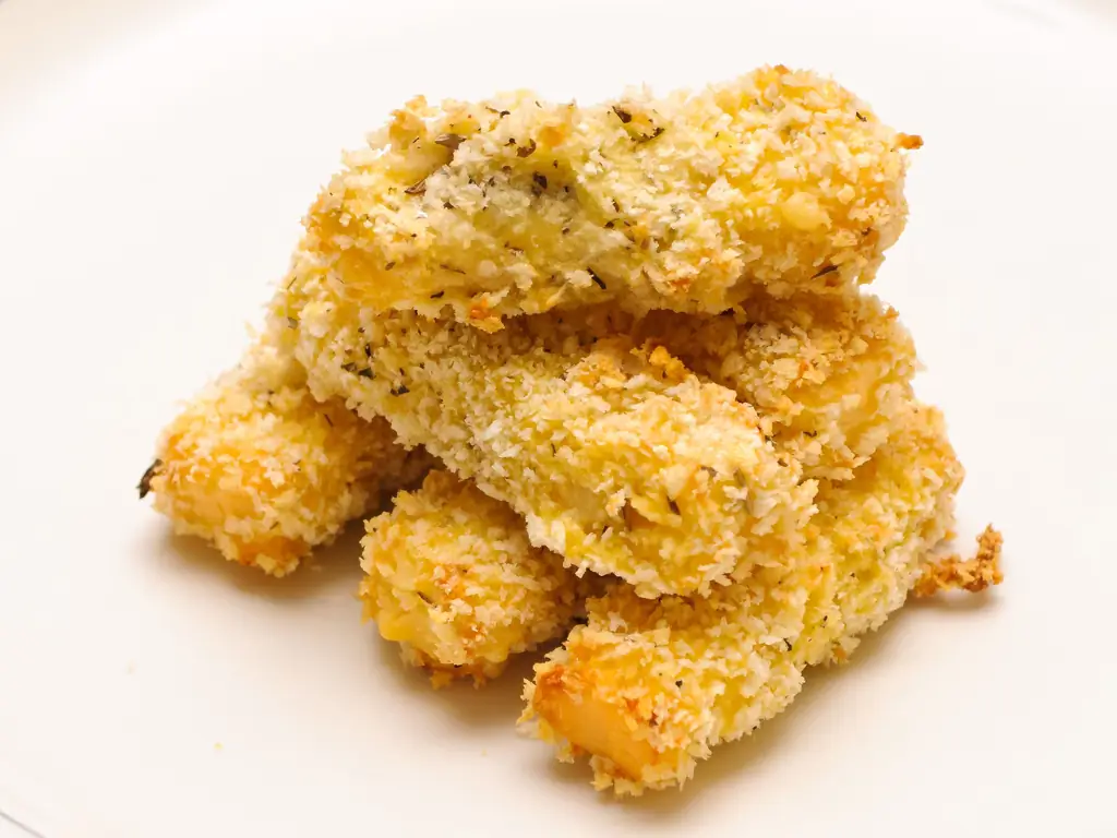 Как сделать легкие запеченные палочки из моцареллы: 10 шагов (с иллюстрациями)