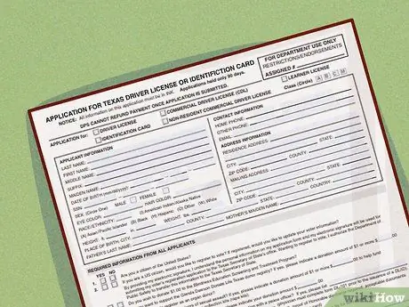 Получить удостоверение личности в Техасе Шаг 1