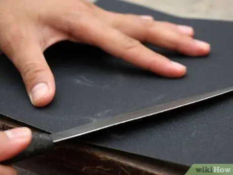 Заточка кухонных ножей наждачной бумагой Шаг 4