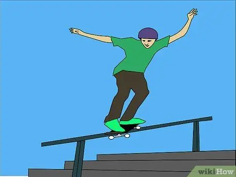 Нанесите воск на бордюр или поручень для шлифовки на скейтборде Шаг 4