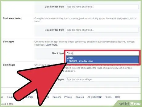 Отписаться от Zoosk на Facebook Шаг 5