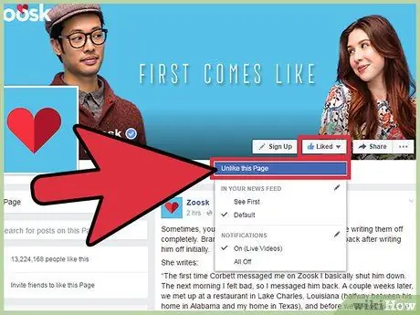 Отписаться от Zoosk на Facebook Шаг 7