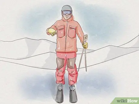 Лыжи в порошковом снегу, шаг 1