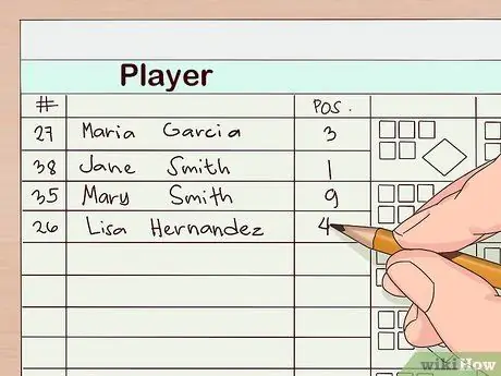 Сохраняйте счет для игры в софтбол Шаг 3