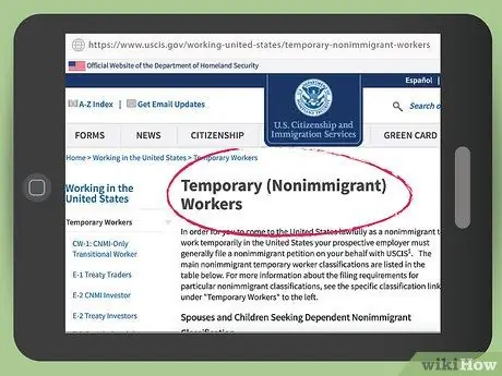 Подать заявление на неиммиграционную рабочую визу Шаг 3