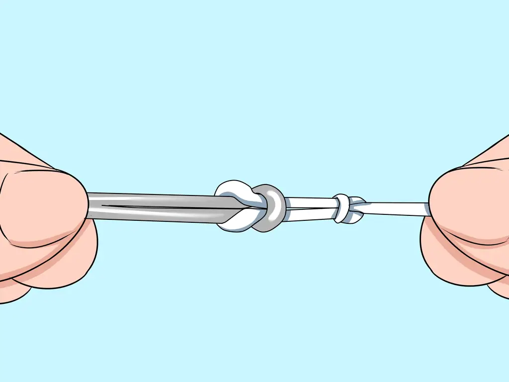 Как привязать леску к поводку (с картинками)