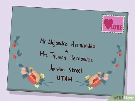 Направление свадебных приглашений супружеской паре Шаг 2