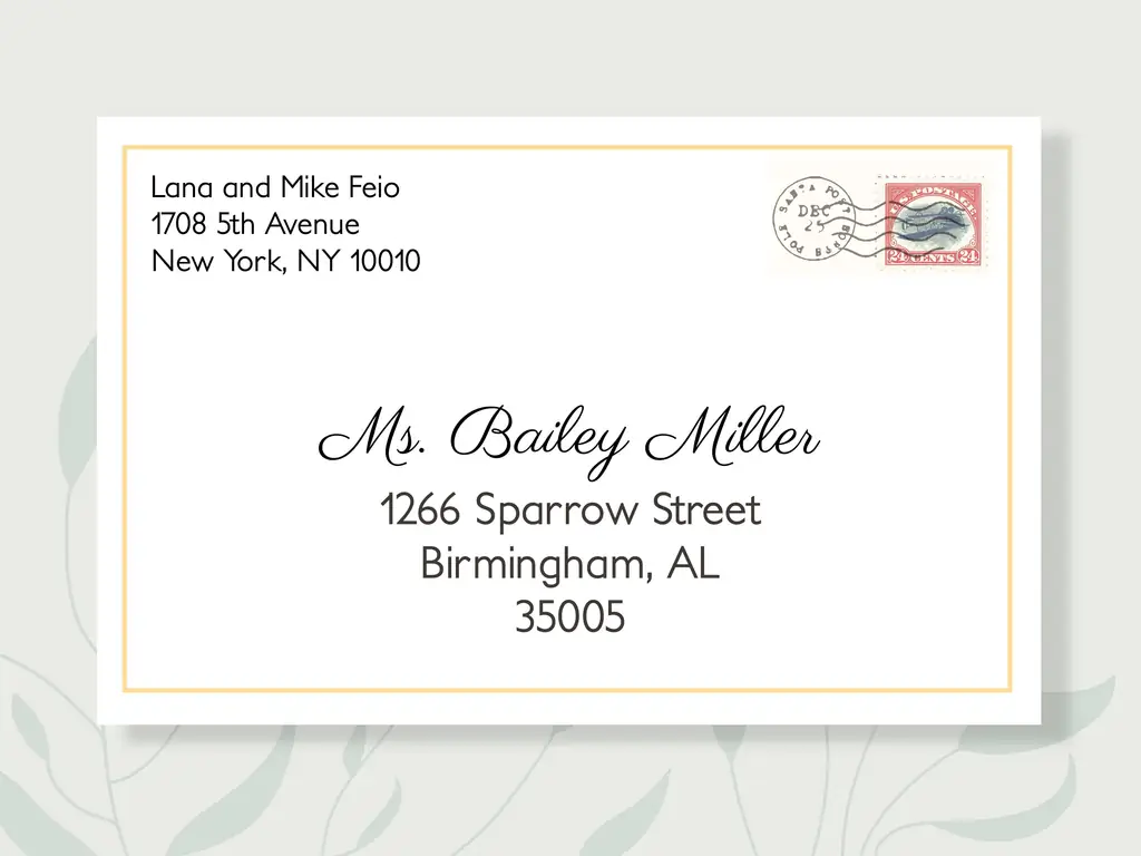 Как адресовать свадебные приглашения без внутреннего конверта