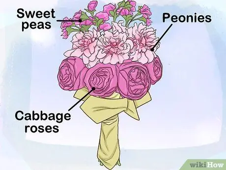 Создание фиолетового свадебного букета Шаг 2