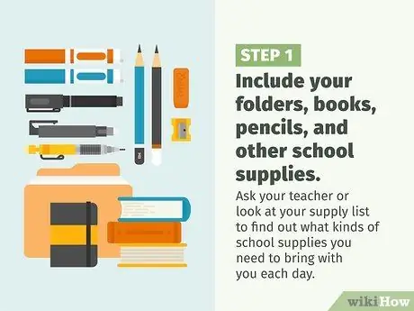 Упаковать школьную сумку Шаг 1