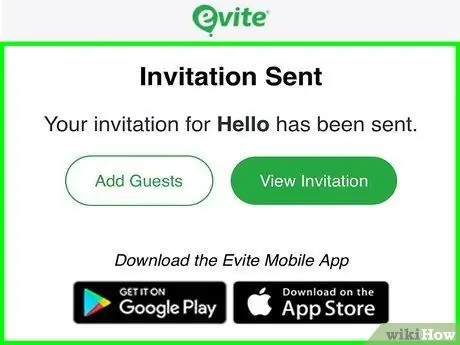 Распечатайте Evite Invitation на iPhone или iPad Шаг 2