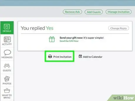 Распечатайте Evite Invitation на iPhone или iPad. Шаг 8