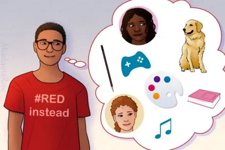 Парень в очках думает о любимых вещах