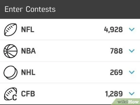 Используйте приложение FanDuel Fantasy Sports, шаг 11