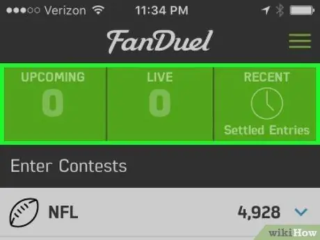 Используйте приложение FanDuel Fantasy Sports, шаг 15
