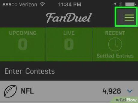Используйте приложение FanDuel Fantasy Sports, шаг 16