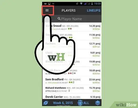 Используйте приложение DraftKings Fantasy Sports, шаг 4